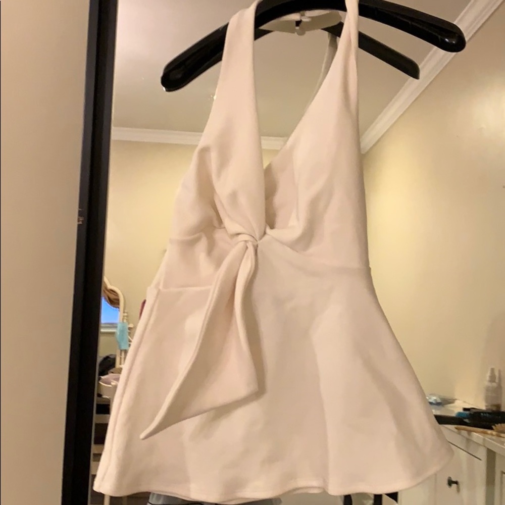 White backless top